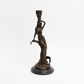 Bronze Kerzenhalter / Skulptur Carmen