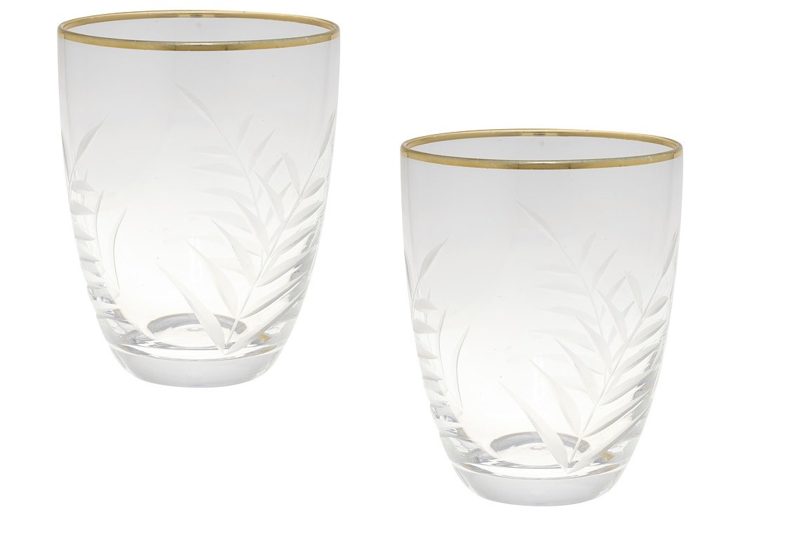 Set von 2 Wassergläser Feuilles
