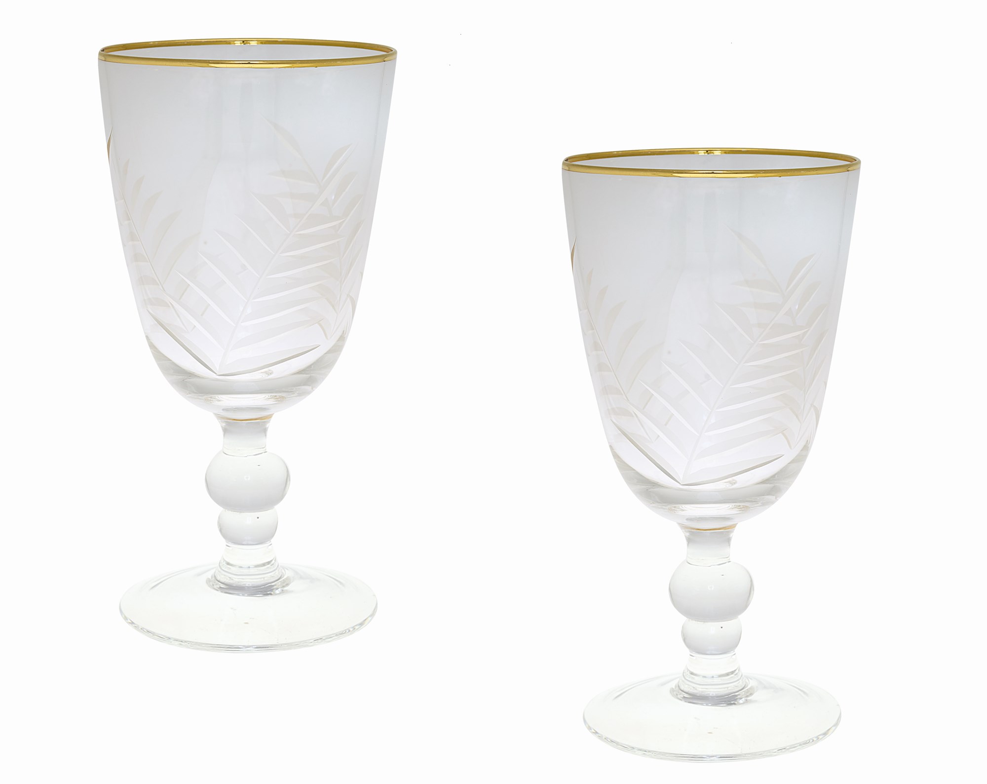Set von 2 Weingläser Feuilles