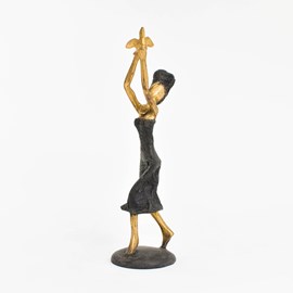 Bronzeskulptur / Goldenem Vogel