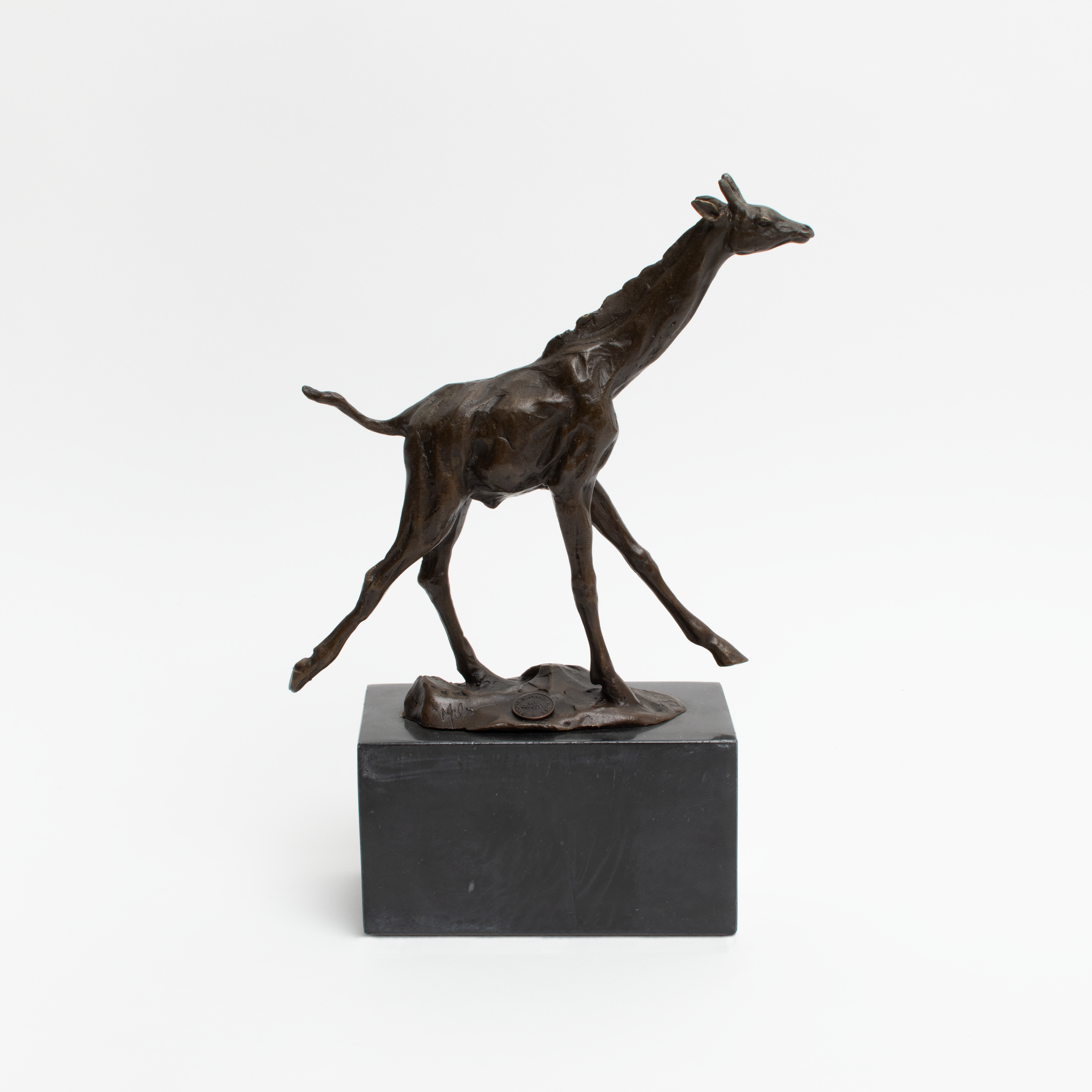 Bronzeskulptur Giraffe im Galopp