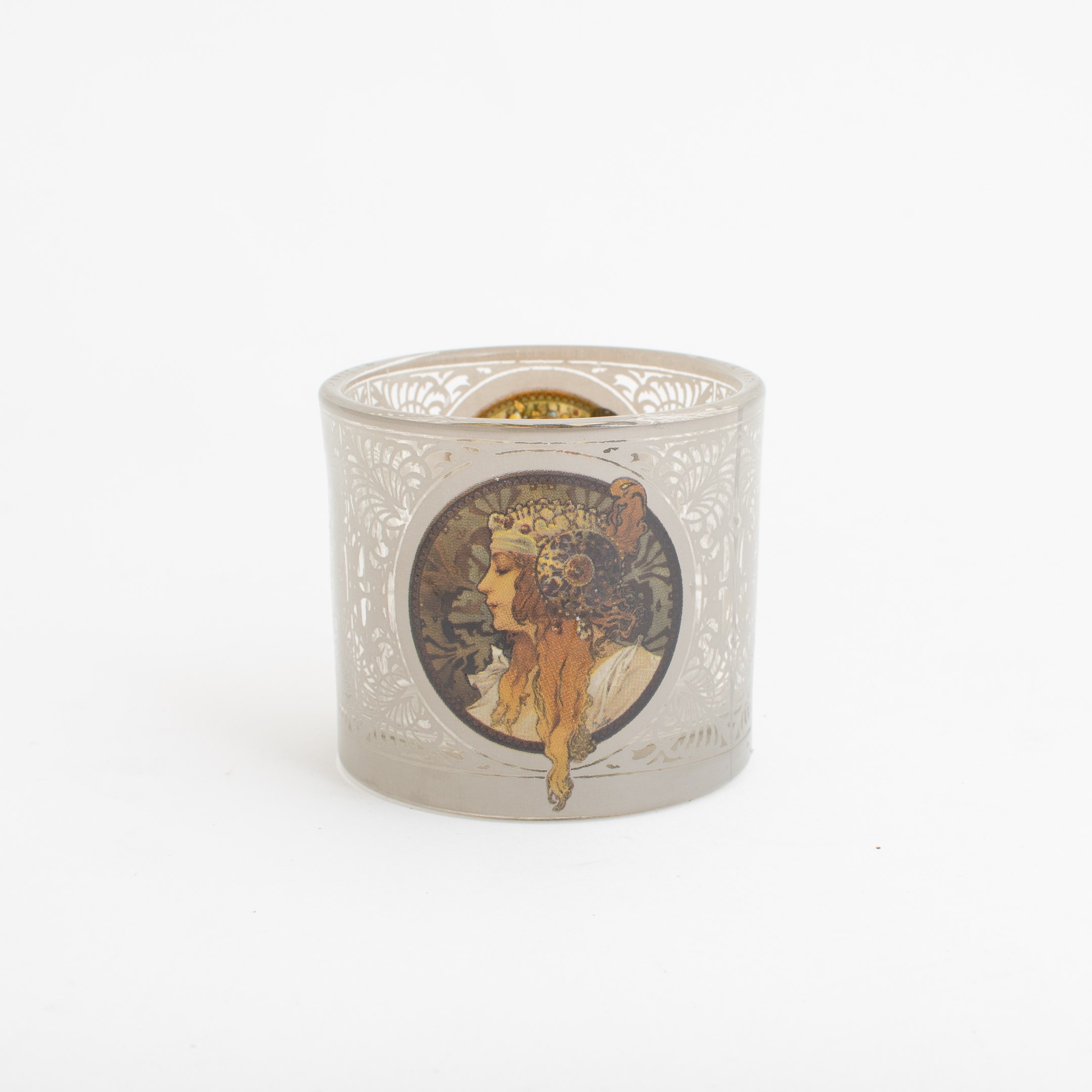 Teelicht Mucha - Die Blondine (2 Stücke)