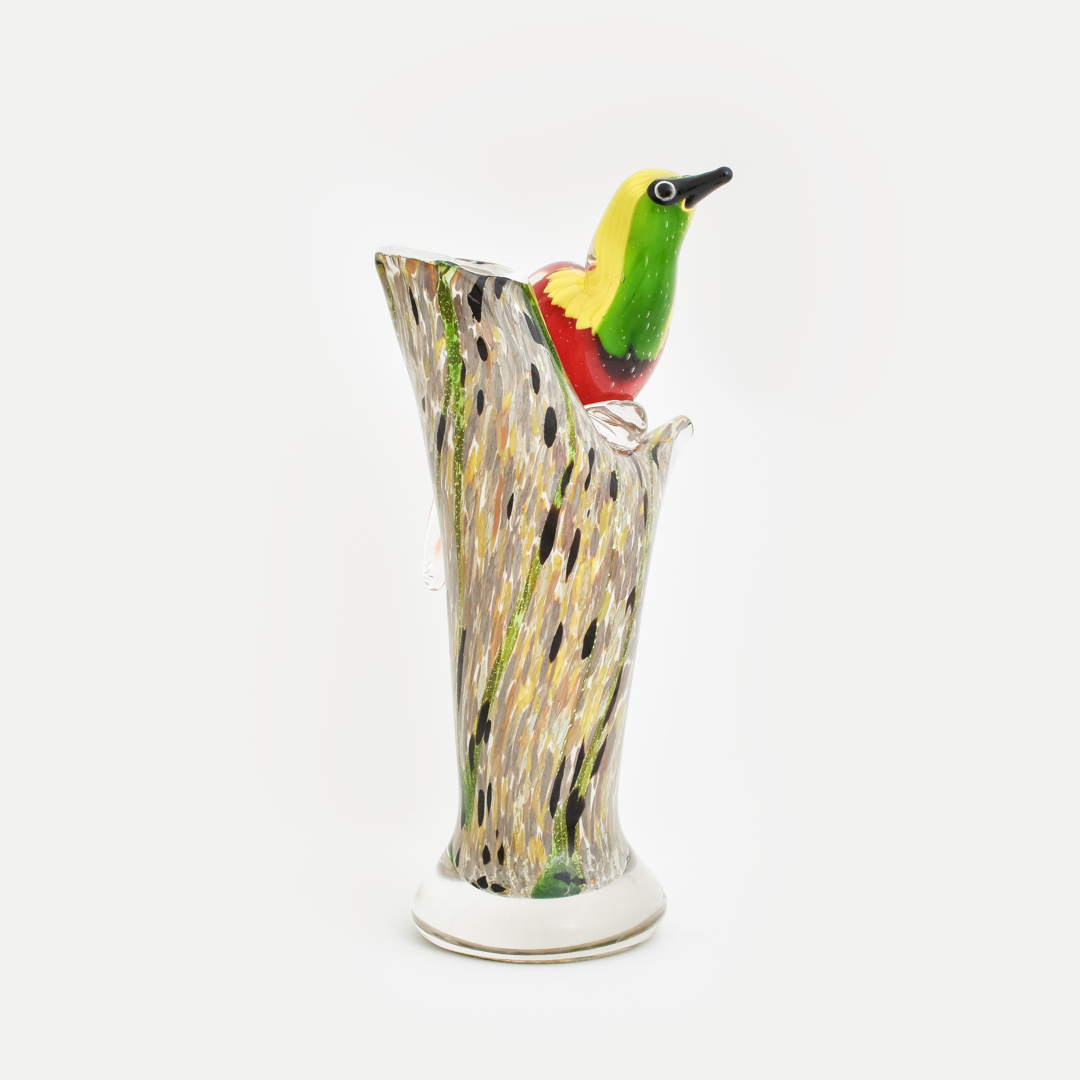 Glasvase Vogel