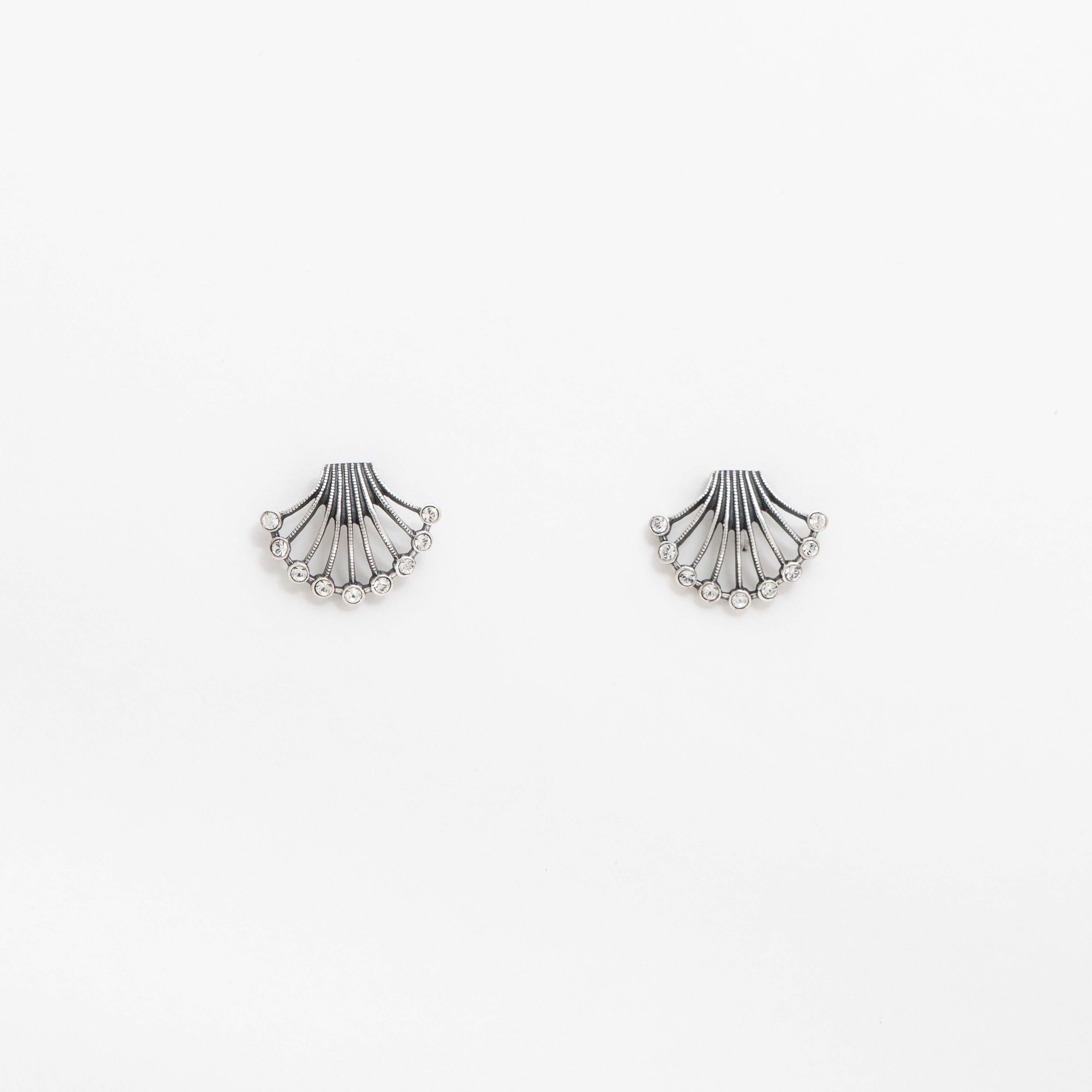 Oorstekers Waaier met swarovski kristallen