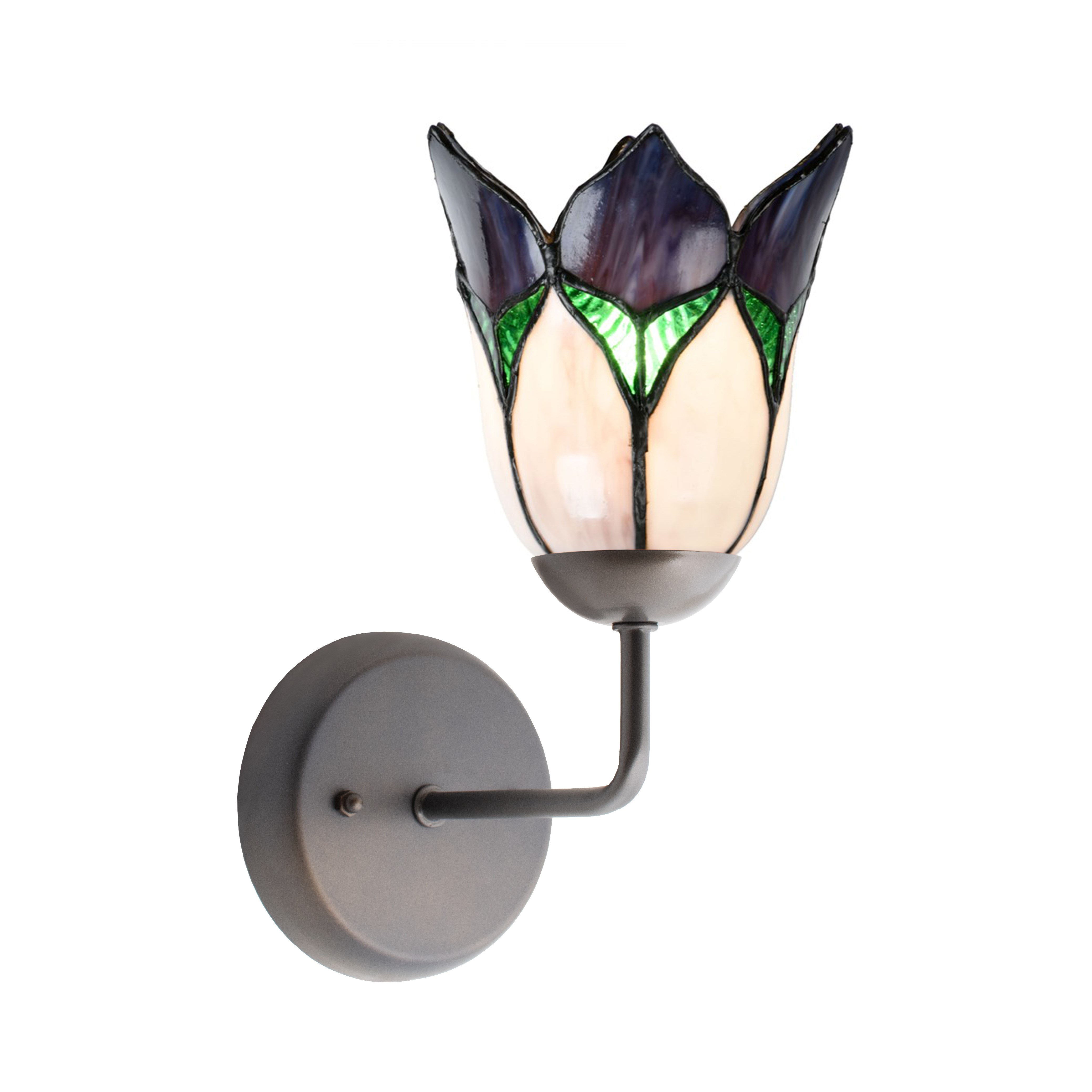 Tiffany Wandleuchte mit Lovely Flower Purple