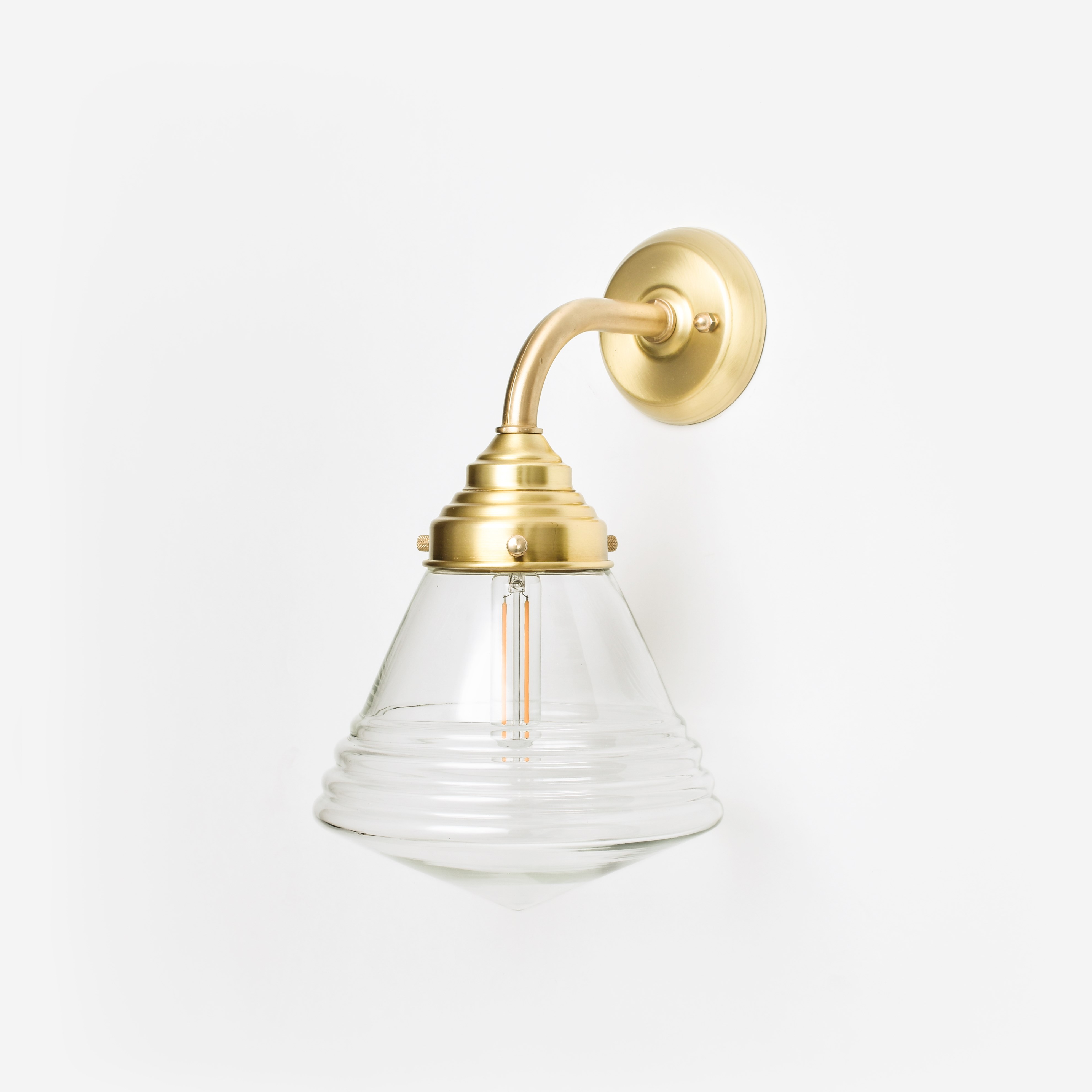 Wandleuchte Luxurious School Small Clear Curve Messing