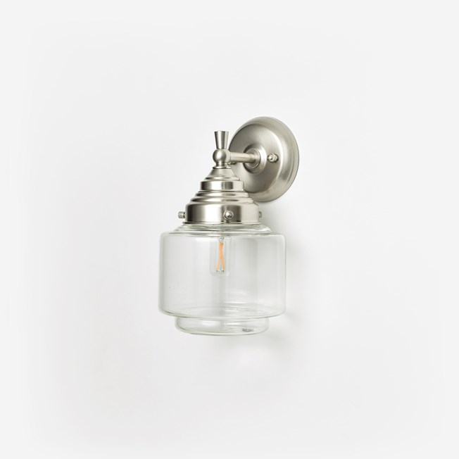 Wandlampe Stepped Cylinder Small Clear Royal Mattes Nickel