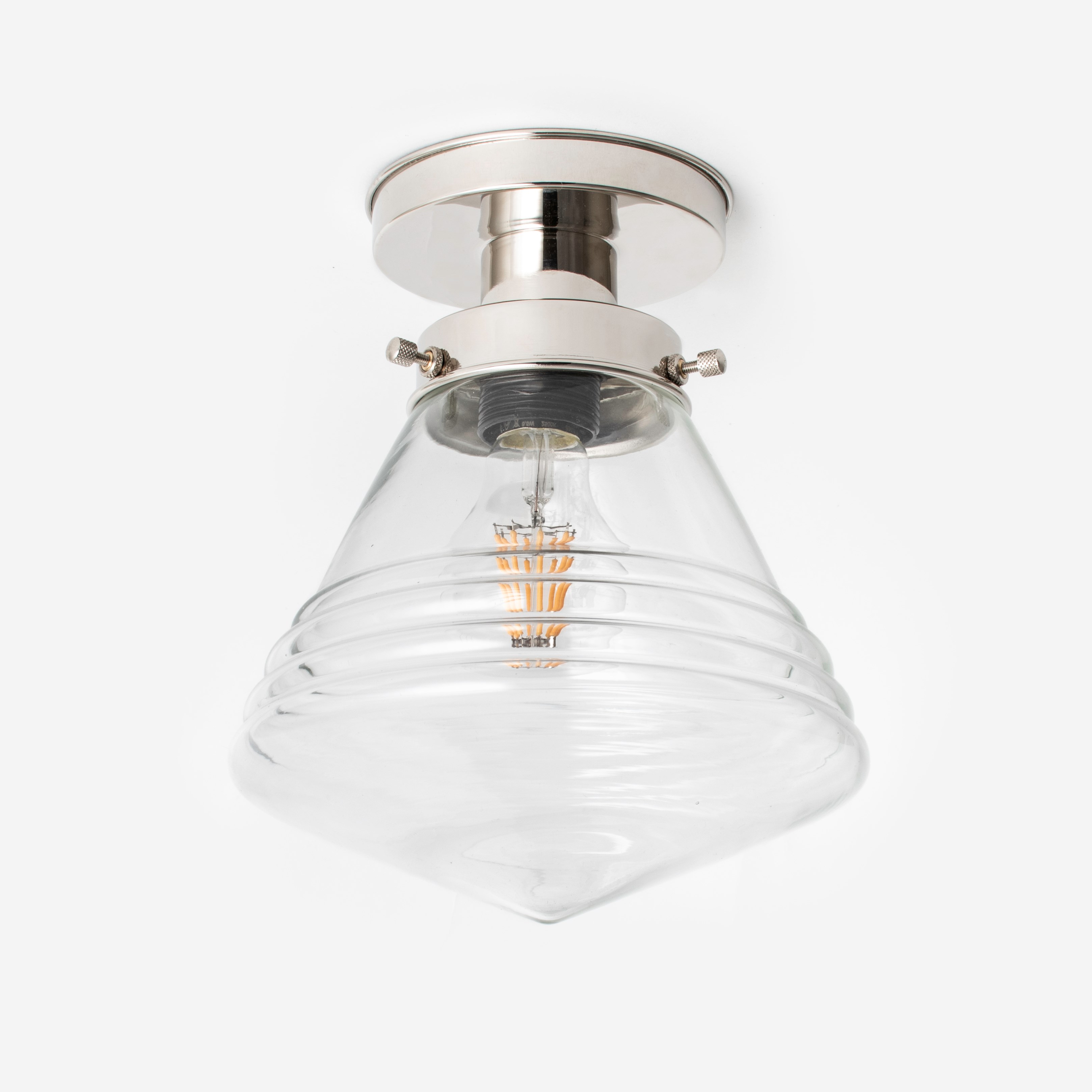 Deckenlampe Luxuriös Schule Klein Klar 20's Nickel