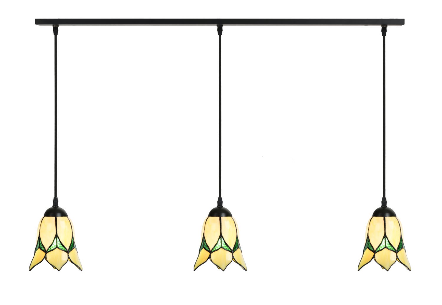 3 x Tiffany Lovely Flower Yellow auf Deckenbalken