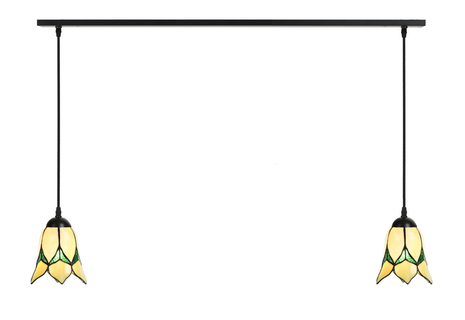 2 x Tiffany Lovely Flower Yellow auf Deckenbalken