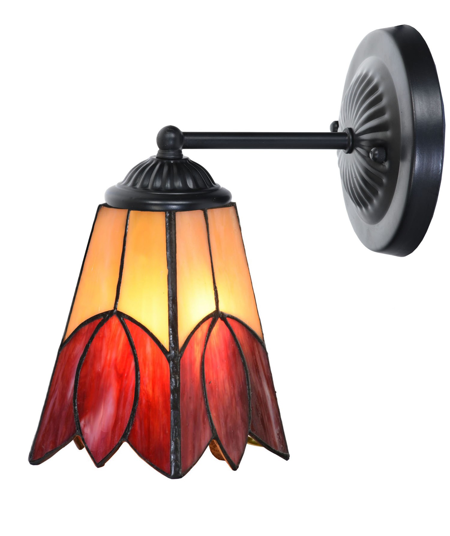 Tiffany Wandlampe schwarz mit Fleur de Vanneau 