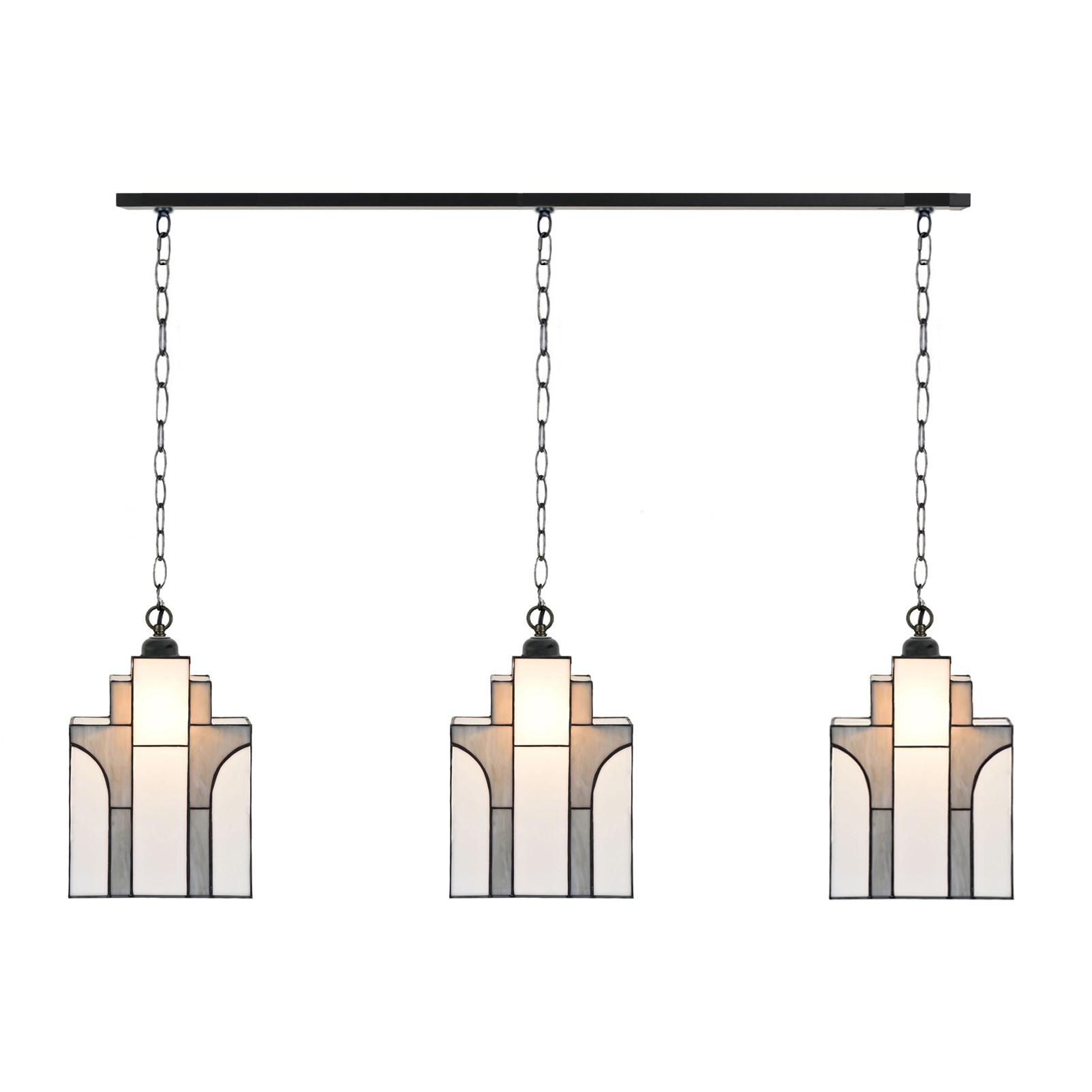 3 x Tiffany New York Sky Line mit Kette am Deckenbalken