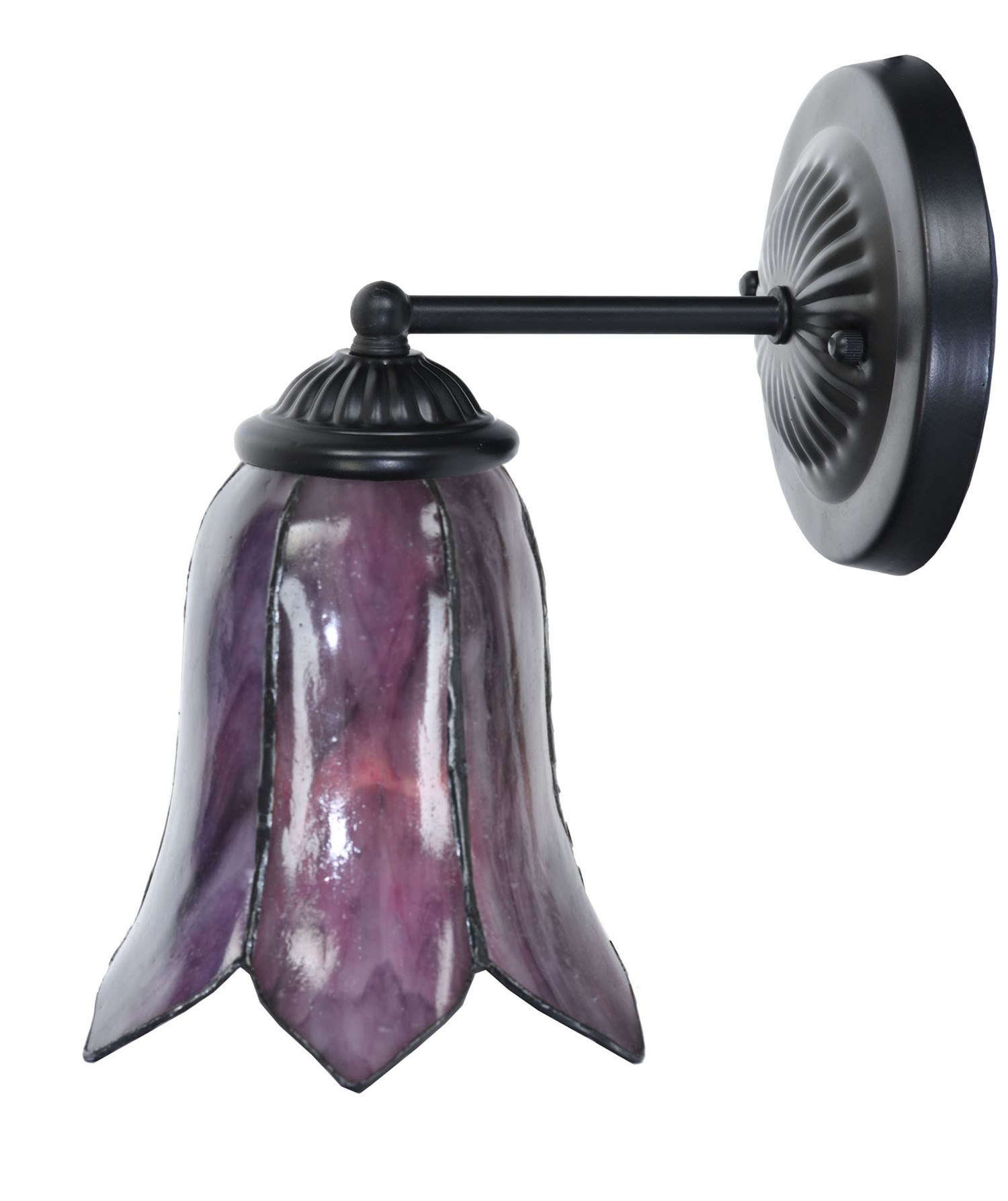 Tiffany Wandlampe schwarz mit Gentian Purple