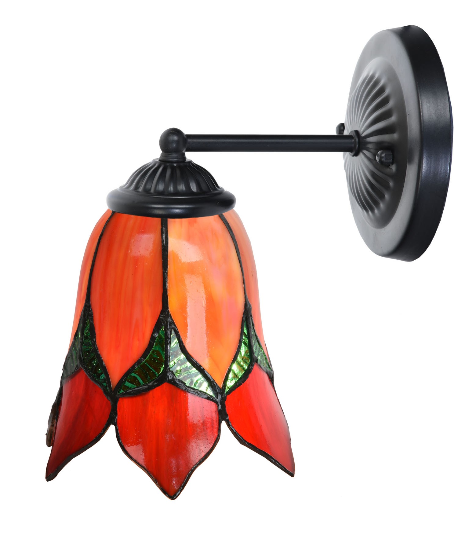 Tiffany Wandlampe schwarz mit Lovely Flower Red
