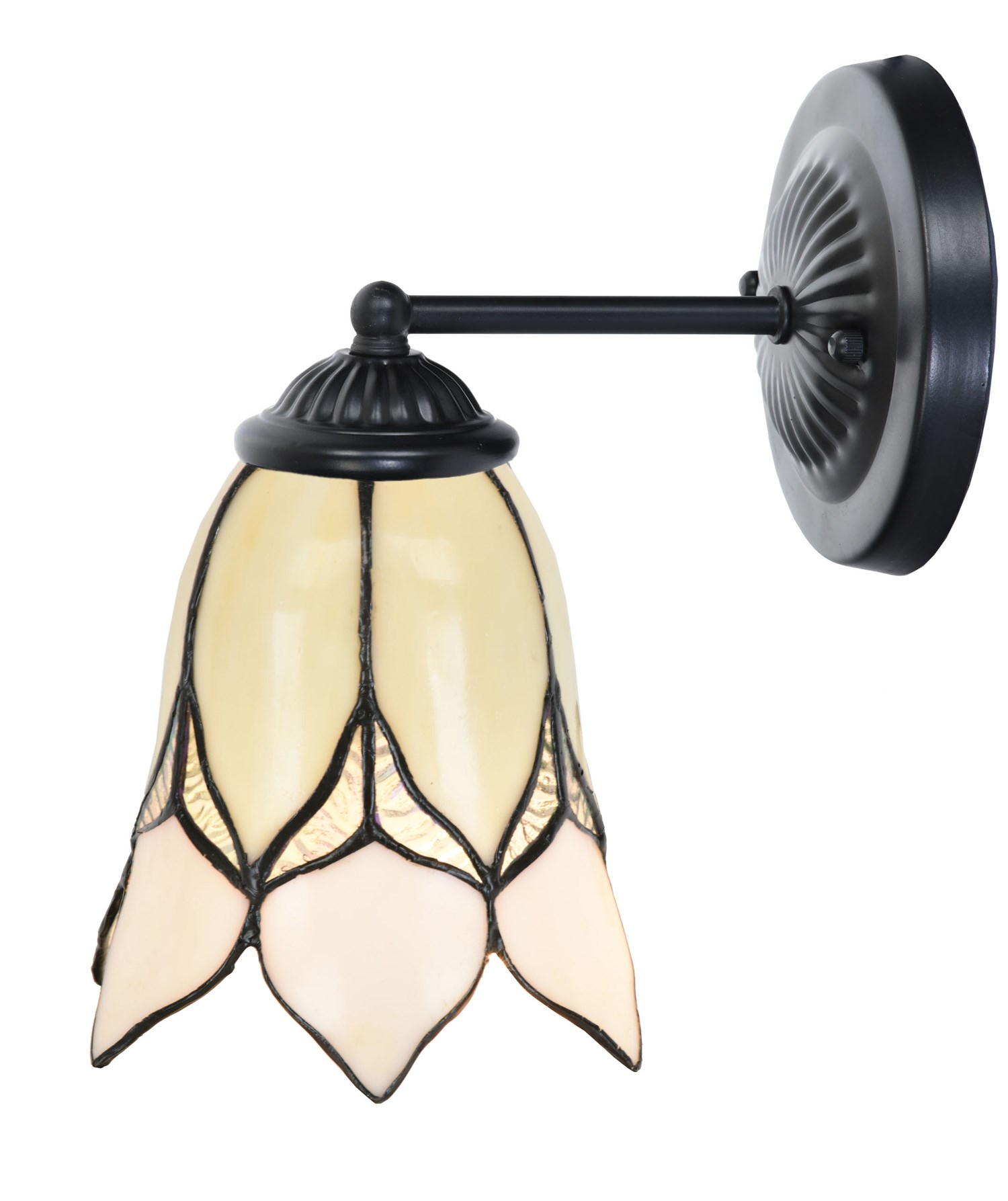 Tiffany Wandlampe schwarz mit Lovely Flower White