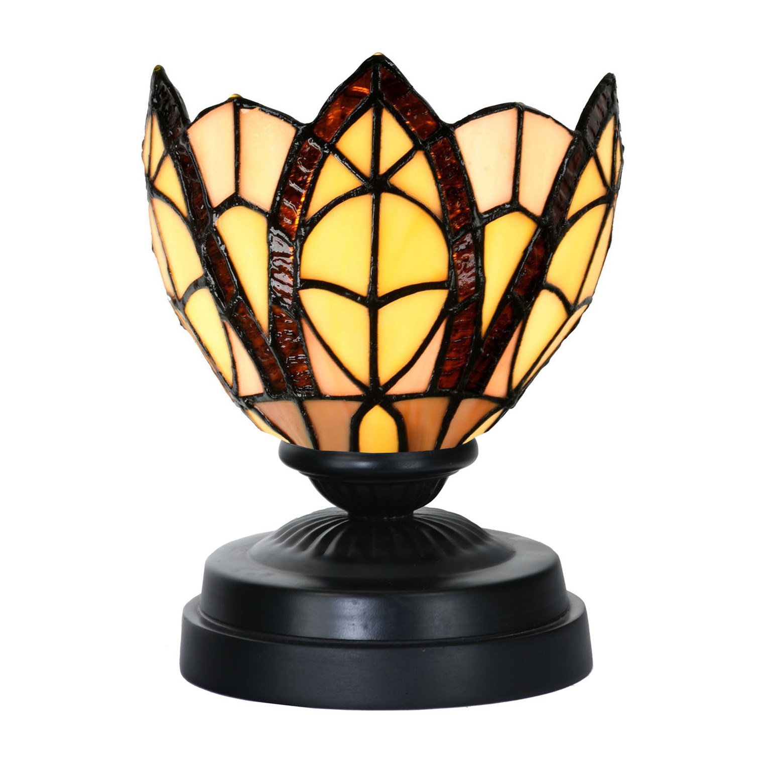 Tiffany kleine Tischlampe schwarz mit Flow Souplesse Small