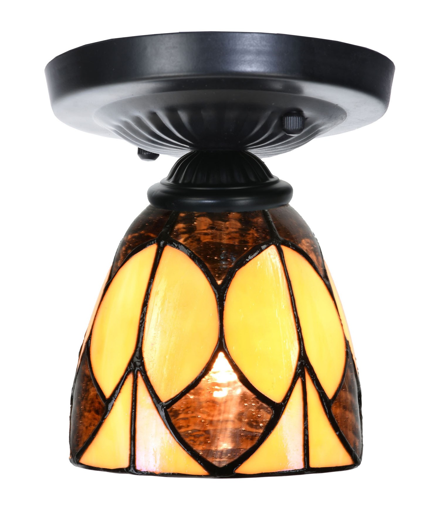 Tiffany-Deckenleuchte schwarz mit Parabola Small