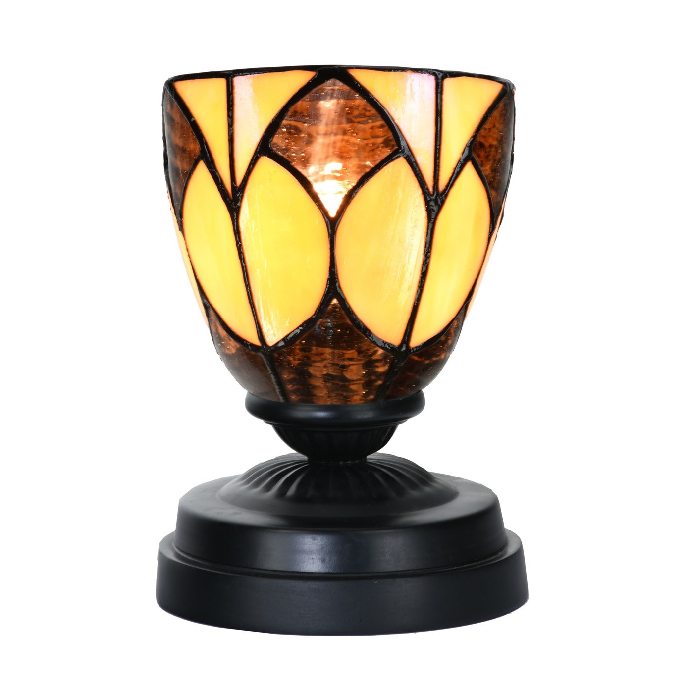 Tiffany kleine Tischlampe schwarz mit Parabola Small