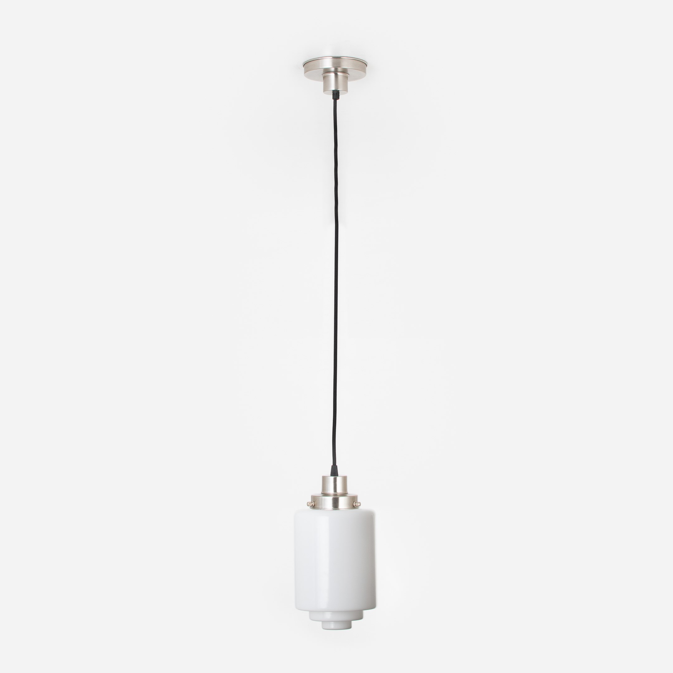 Hängelampe am Kabel Getrapte Cilinder Medium 20's Nickel matt