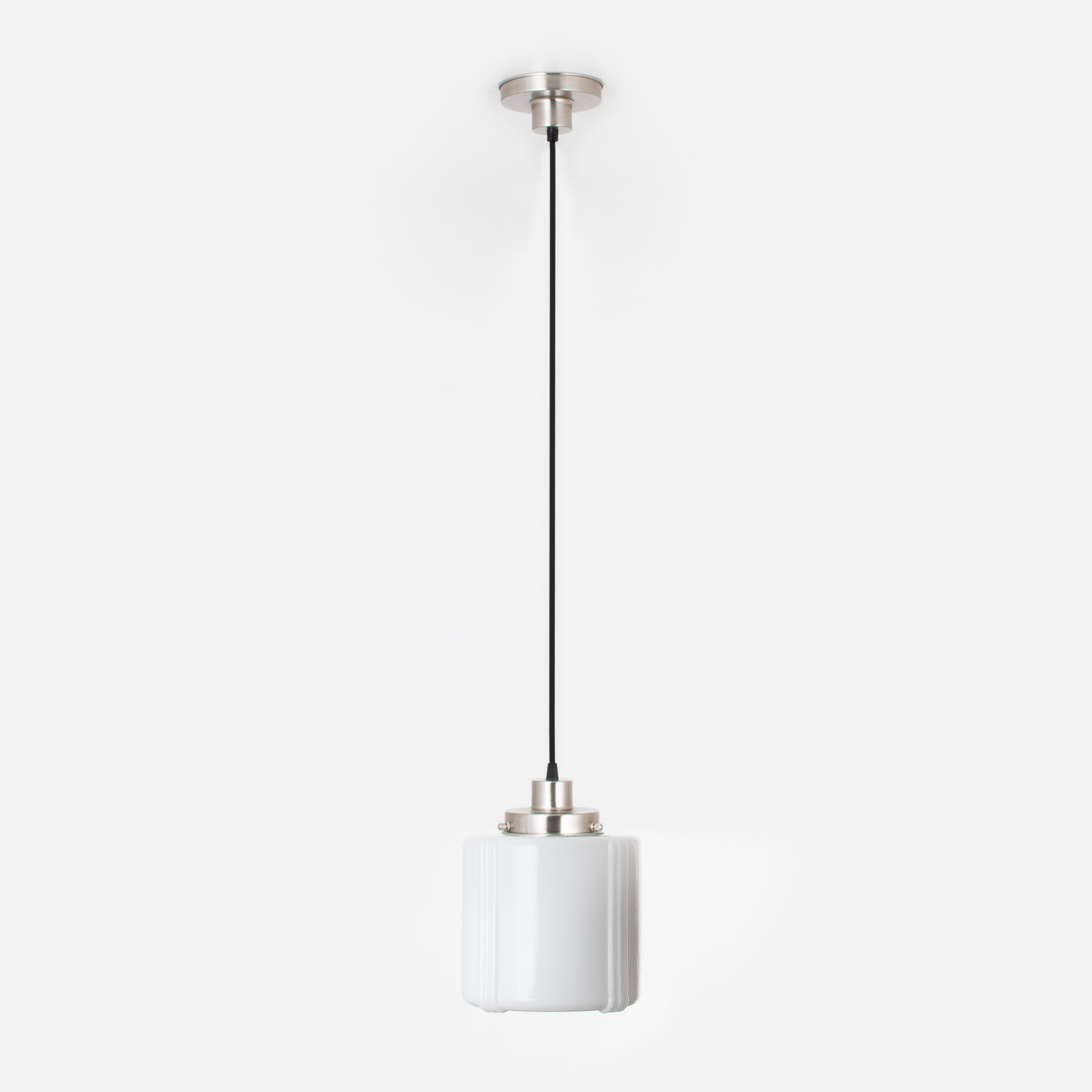 Hängelampe am Kabel Vintage High 20's Nickel matt