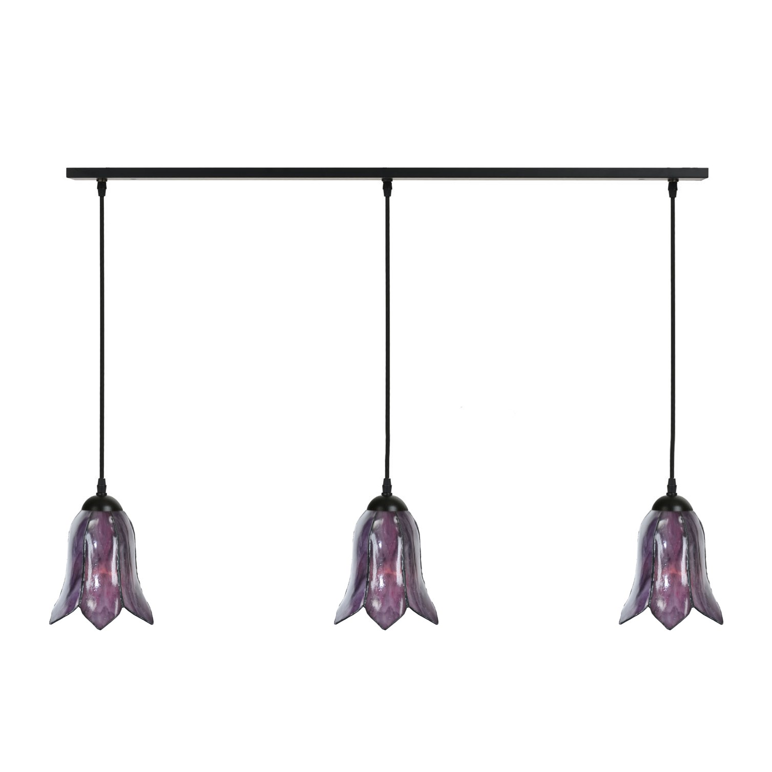 3 x Tiffany Gentian Purple auf Deckenbalken