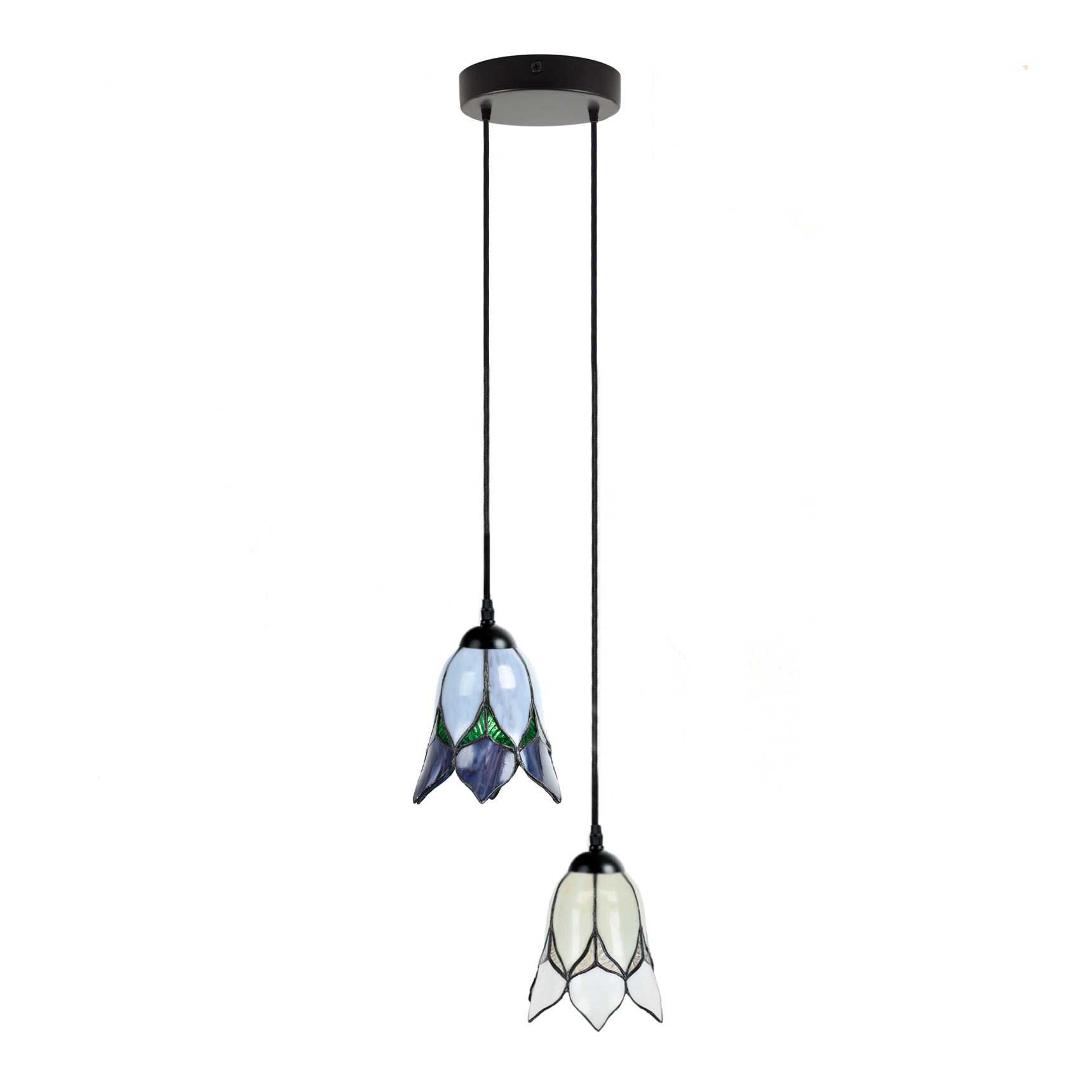 Tiffany Kronleuchter Lovely Flower White & Purple 2