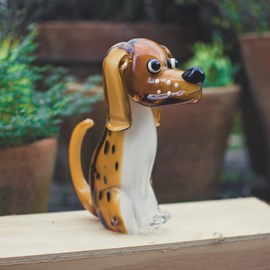 Glasskulptur Brauner Hund