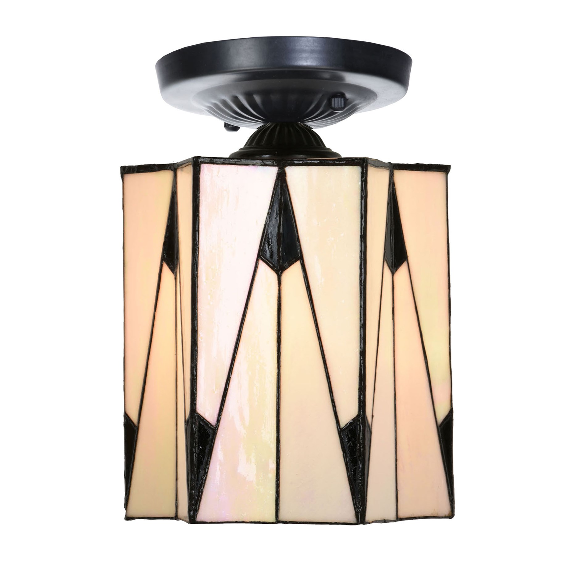 Tiffany-Deckenleuchte schwarz mit French Art Deco