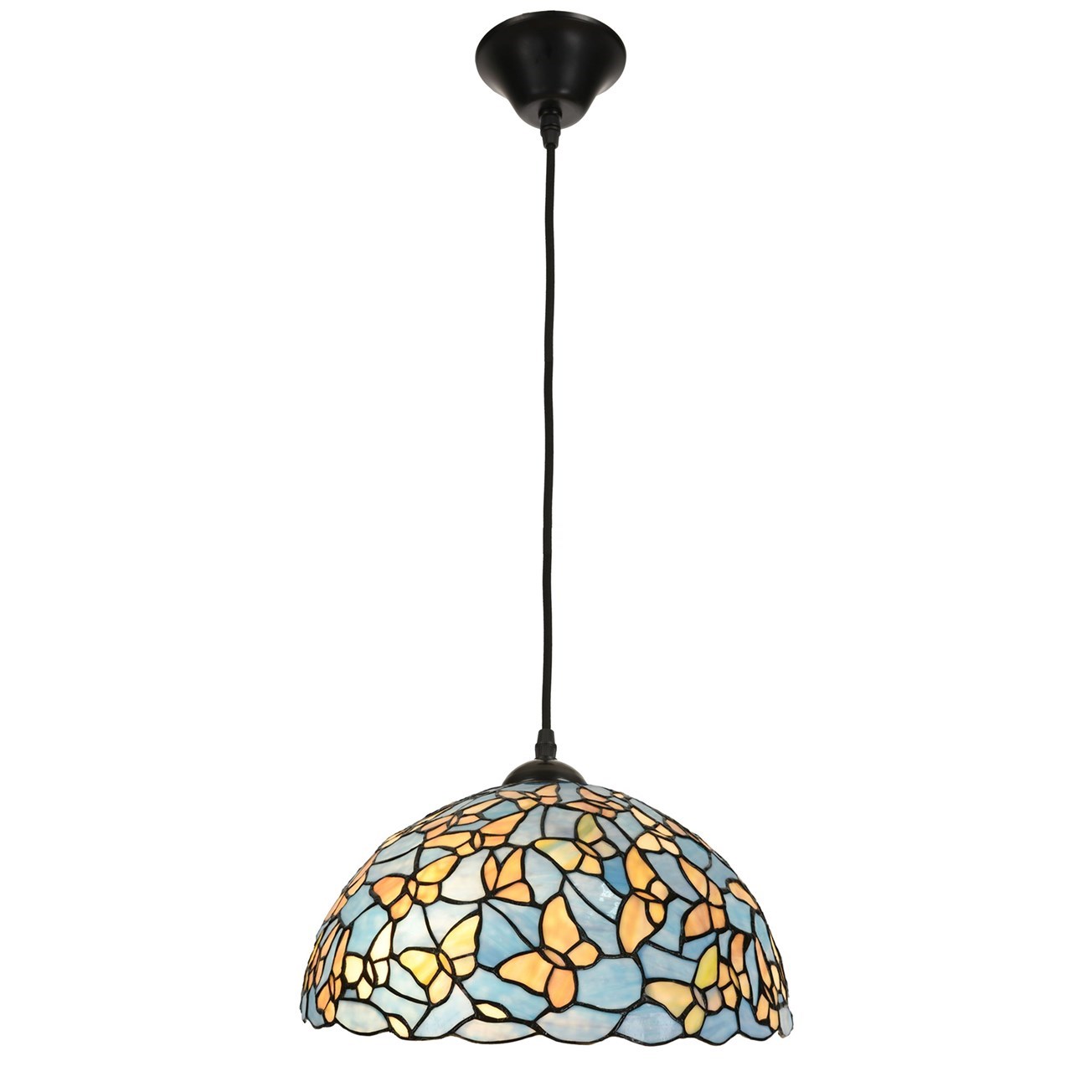 Tiffany-Hängelampe an Kabel Fly Away Ø 35
