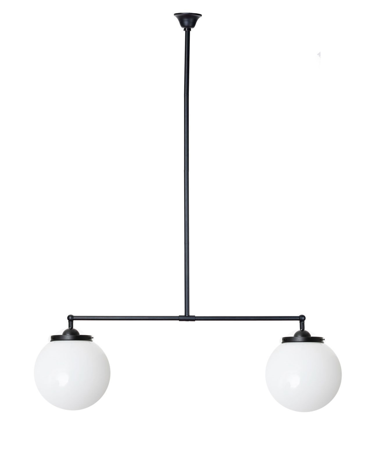 T-Hängelampe 2 Lichter Kugel Ø 25 oder 30 cm.