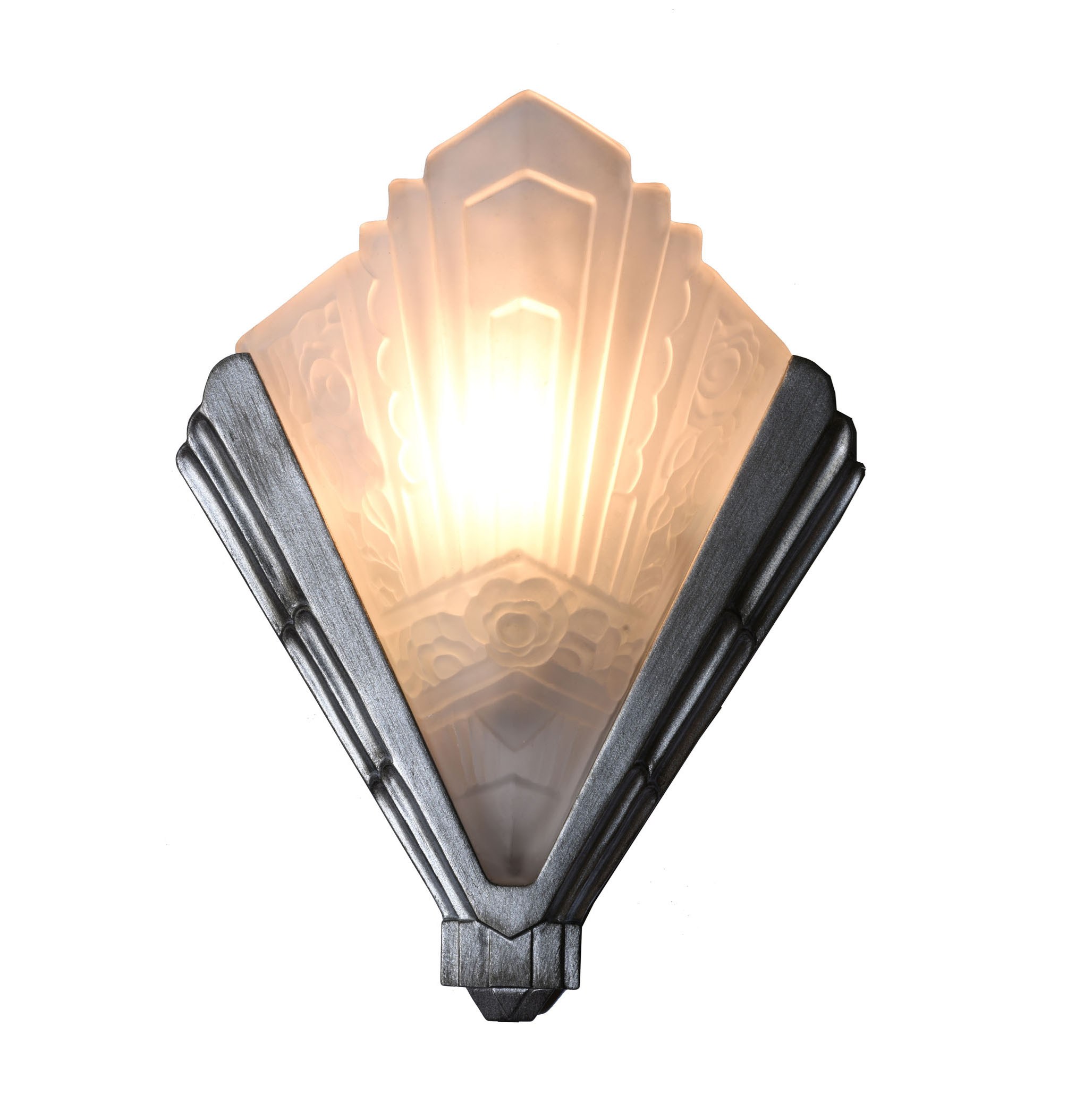 Wandlampe Nouveau Style vernickelte Patina