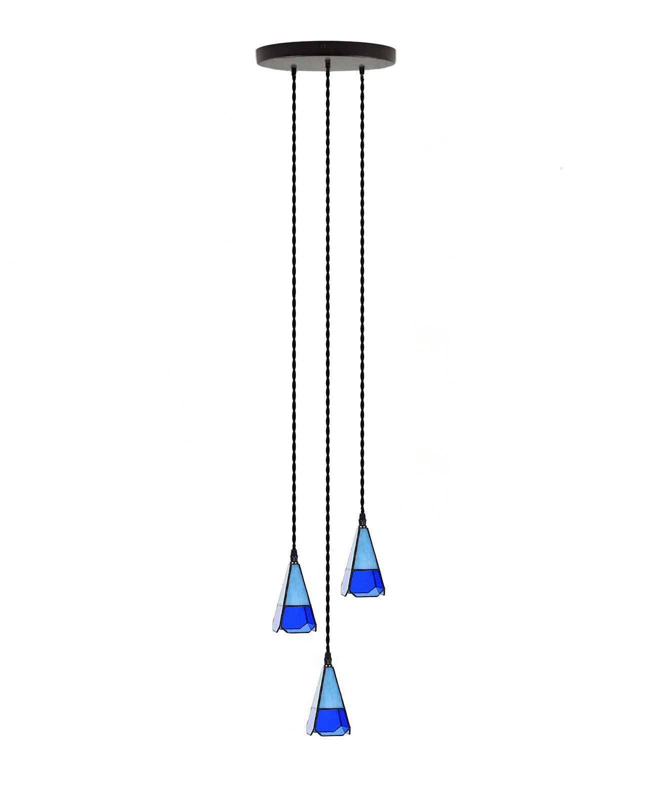 3-flammiger Tiffany-Kronleuchter Solid