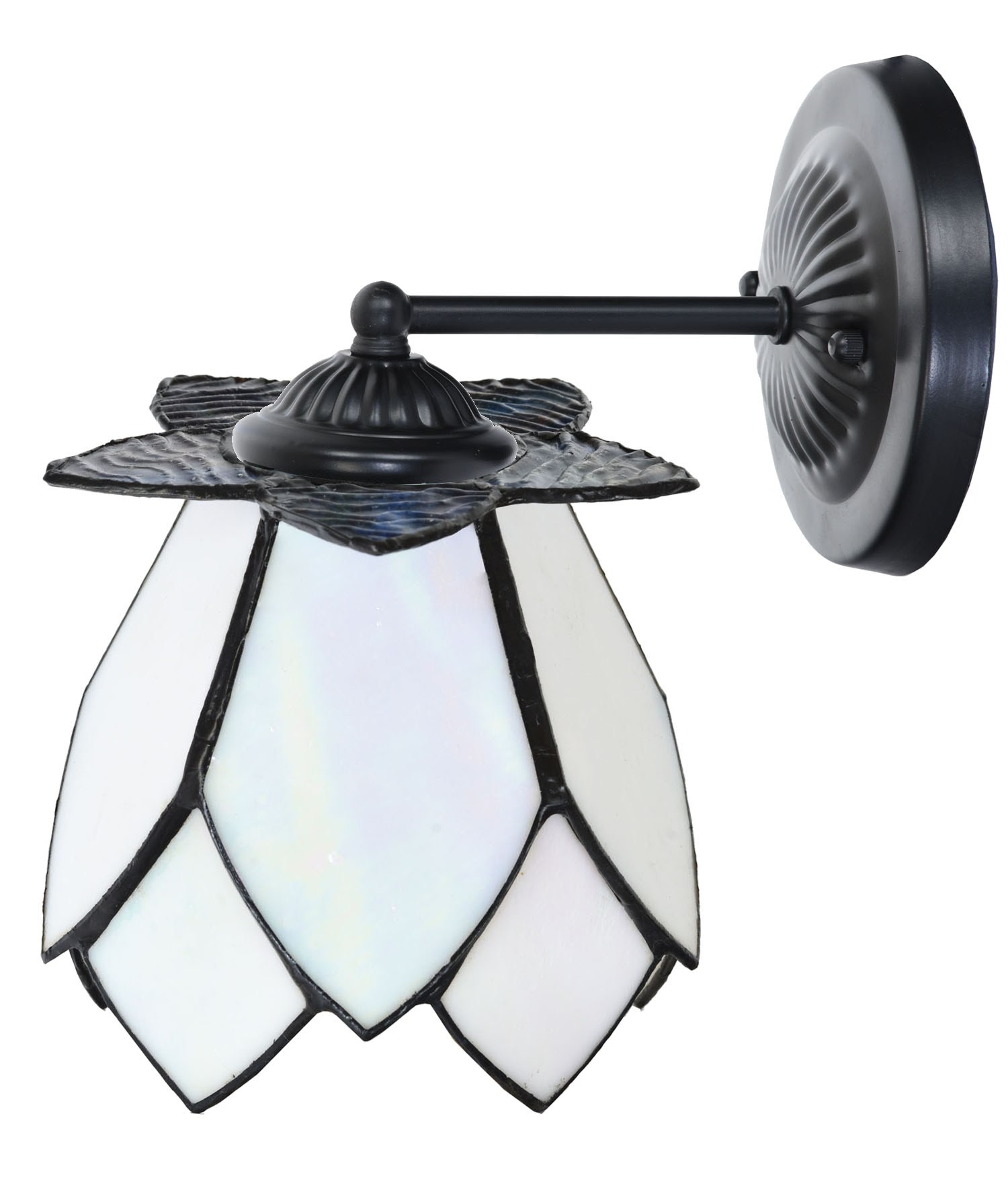 Tiffany Wandlampe schwarz mit White Lotus