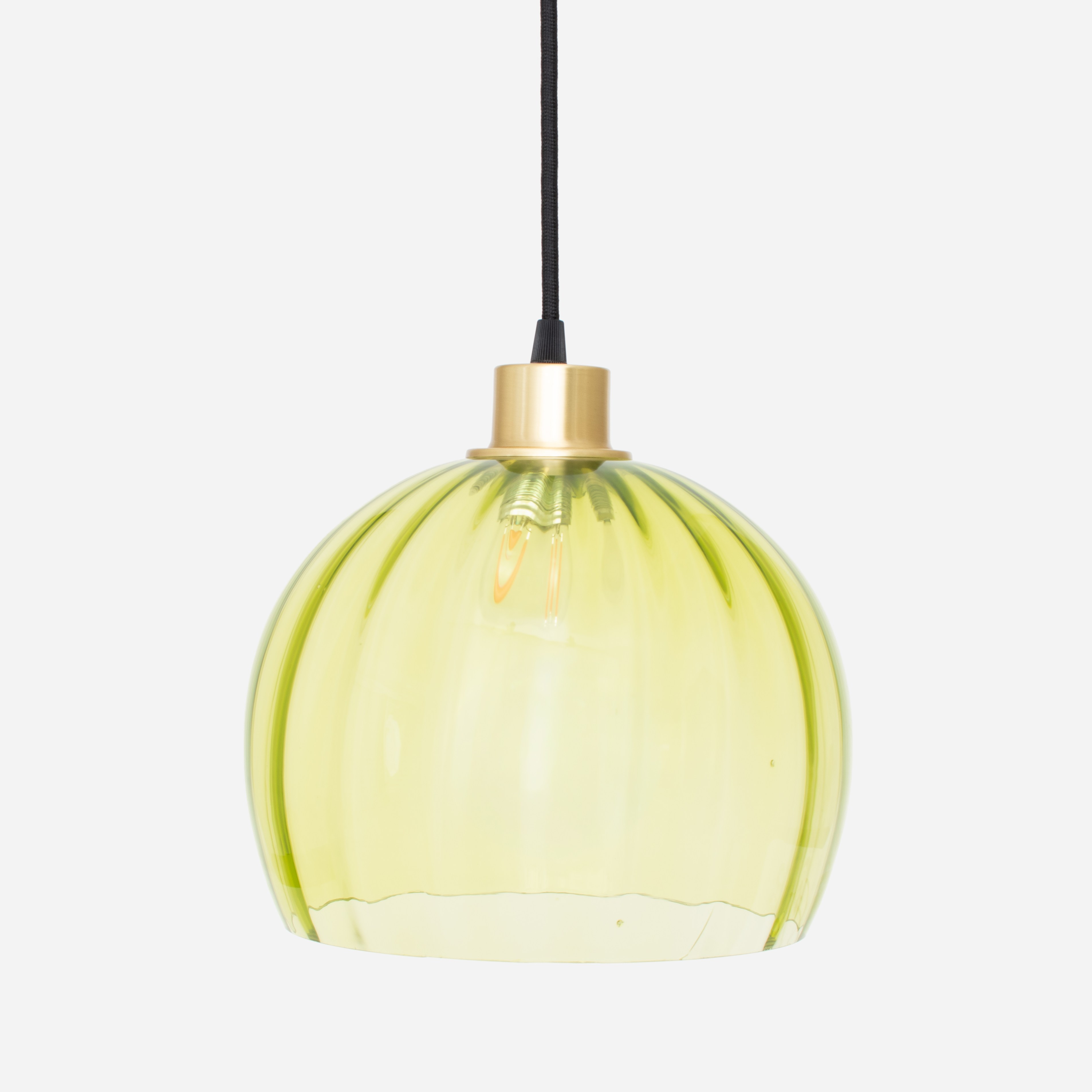 Hängelampe am Kabel Calabash Large Anika Green 20's Messing