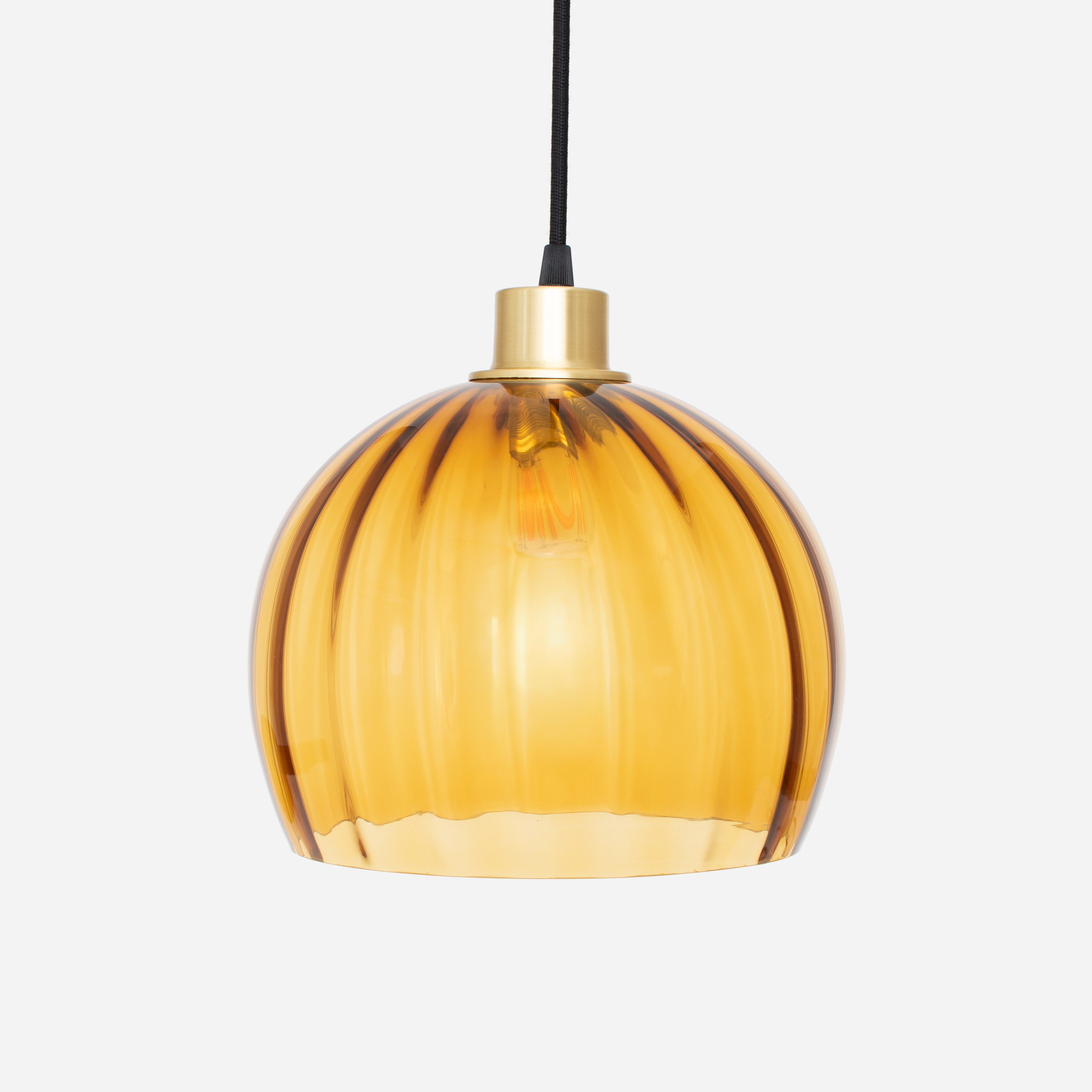 Hängelampe am Kabel Calabash Large Amber 20's Messing