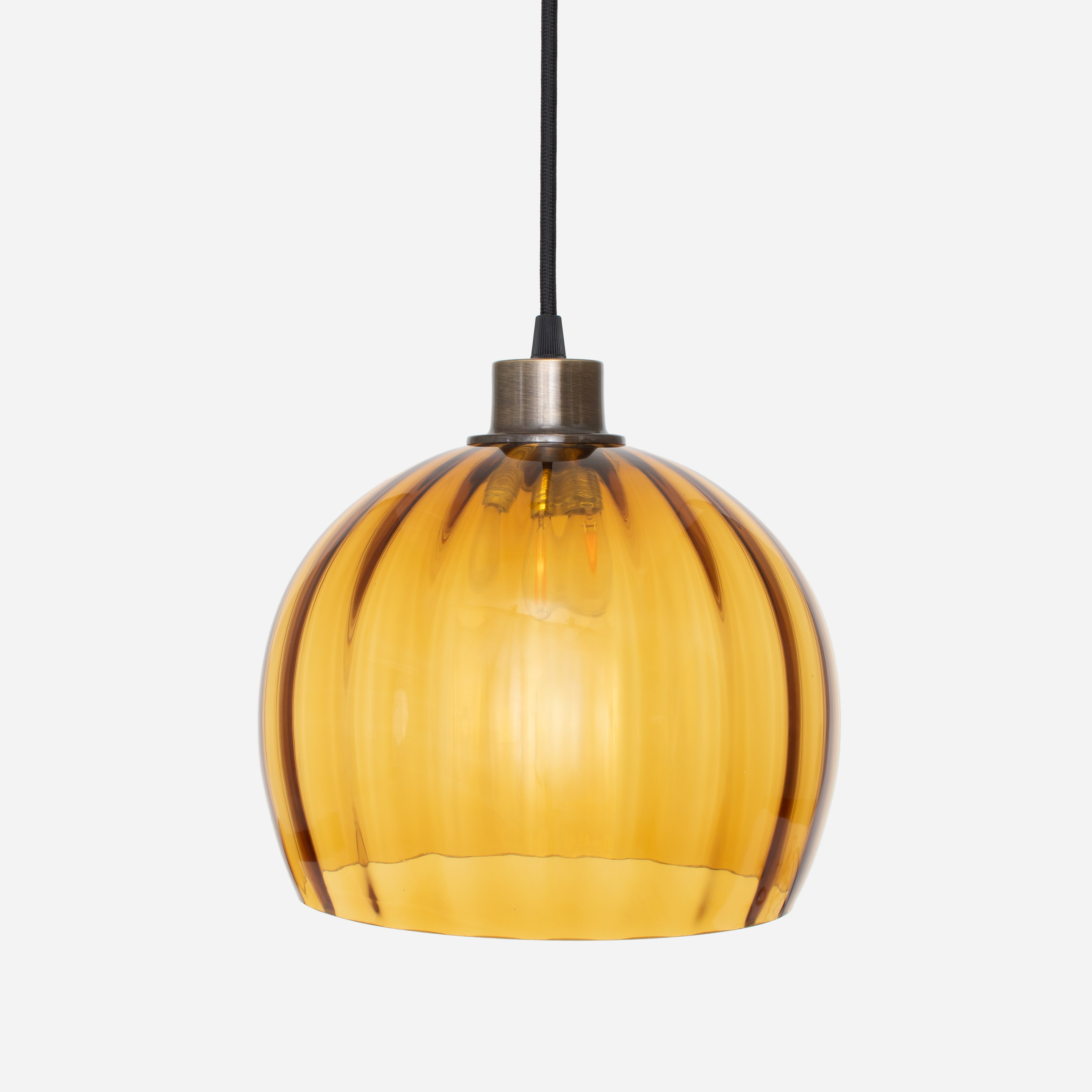 Hängelampe am Kabel Calabash Large Amber 20's Bronze