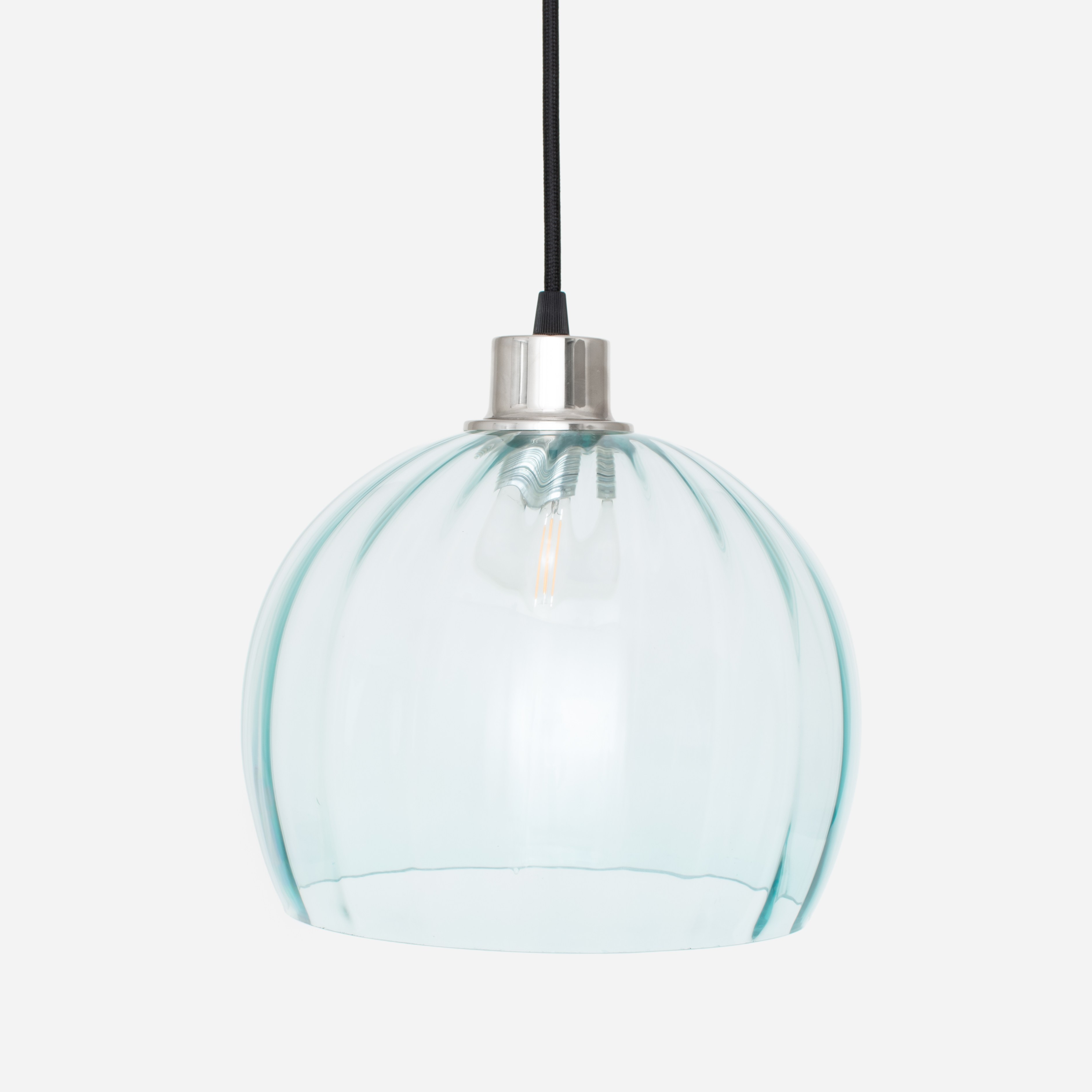 Hängelampe am Kabel Calabash Large Blue Ballet 20's Nickel