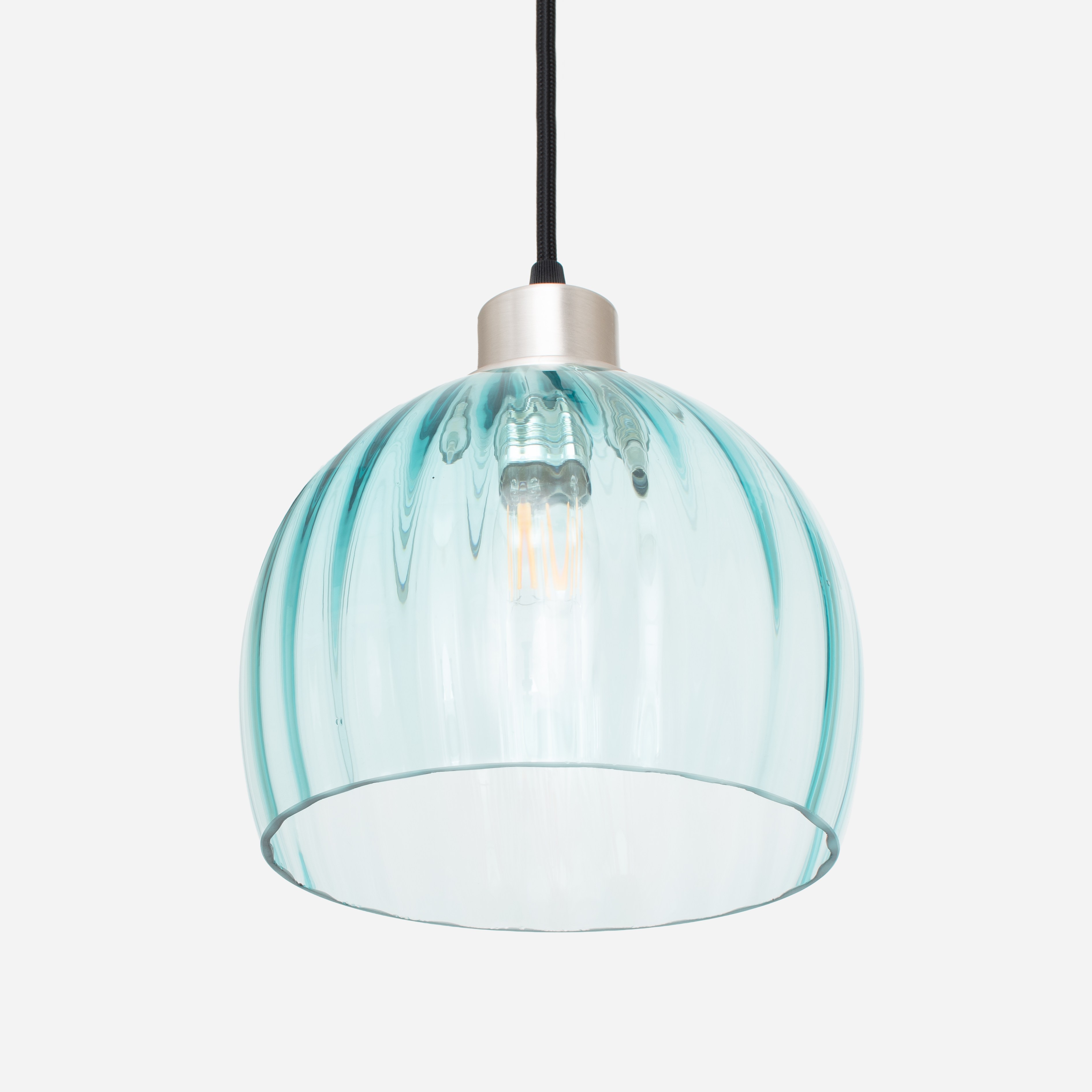 Hängelampe am Kabel Calabash Medium Blue Ballet 20's Nickel matt