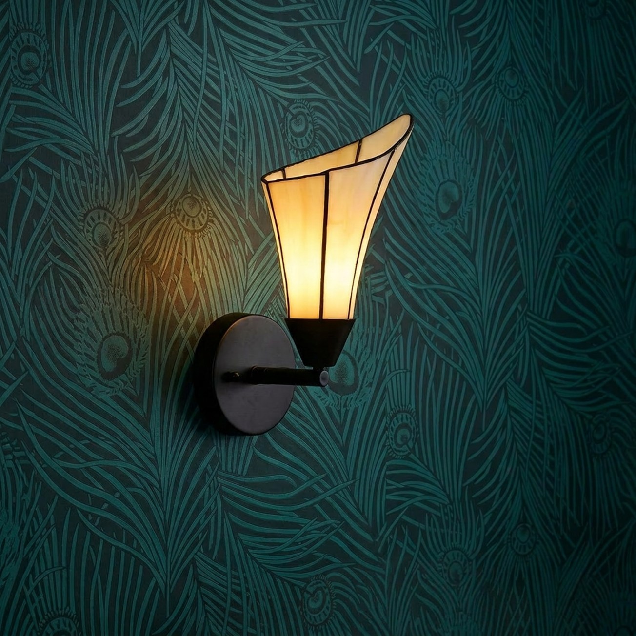 Tiffany-Wandlampe kleine Calla orange/gelb