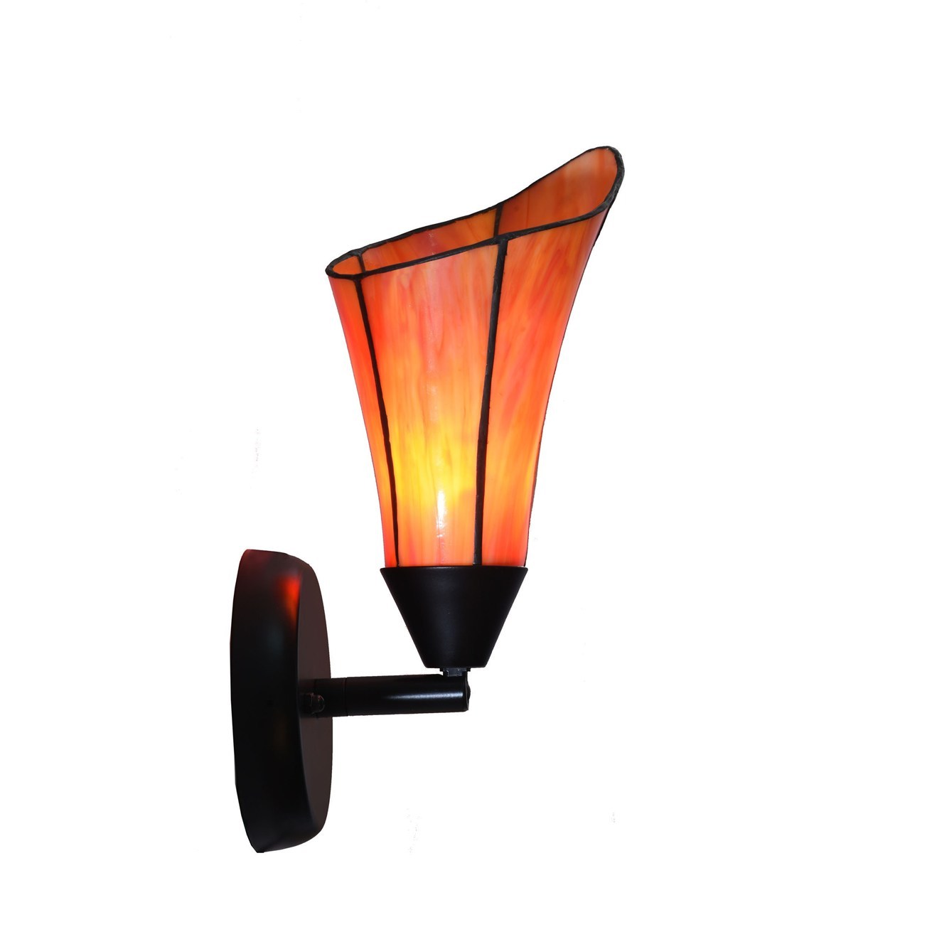 Tiffany-Wandlampe kleine Calla rot/orange
