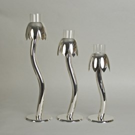 Silbernen Kerzenhalter Pfifferling in 3 Größen