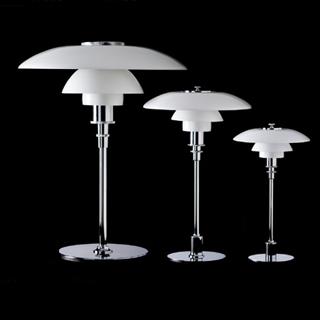 Louis Poulsen PH 2/1, PH 3/2 oder PH 4½-3½ Tischlampe in Glas
