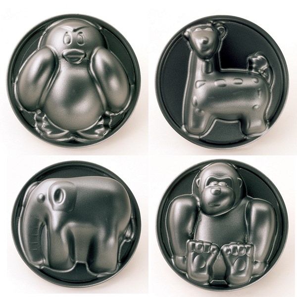 Set mit 4 Backformen Tieren