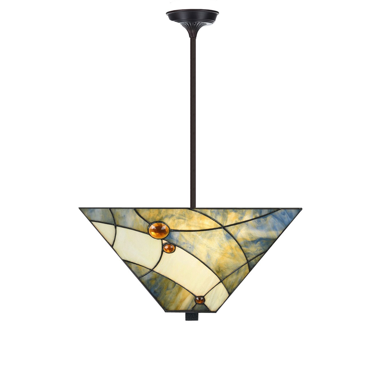 Tiffany Kantige Pendelleuchte Sky Blue