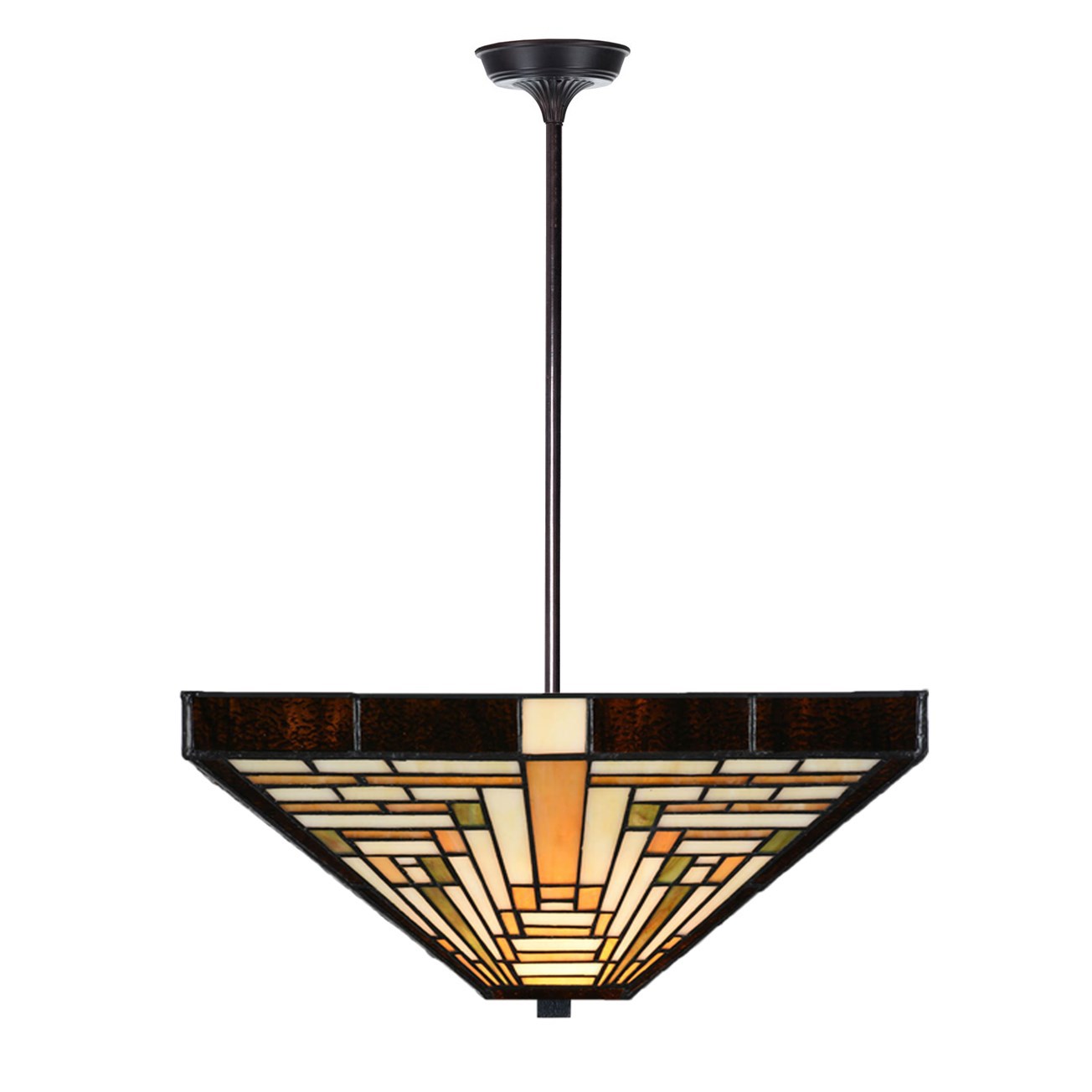 Tiffany Kantige Pendelleuchte Rising Sun 