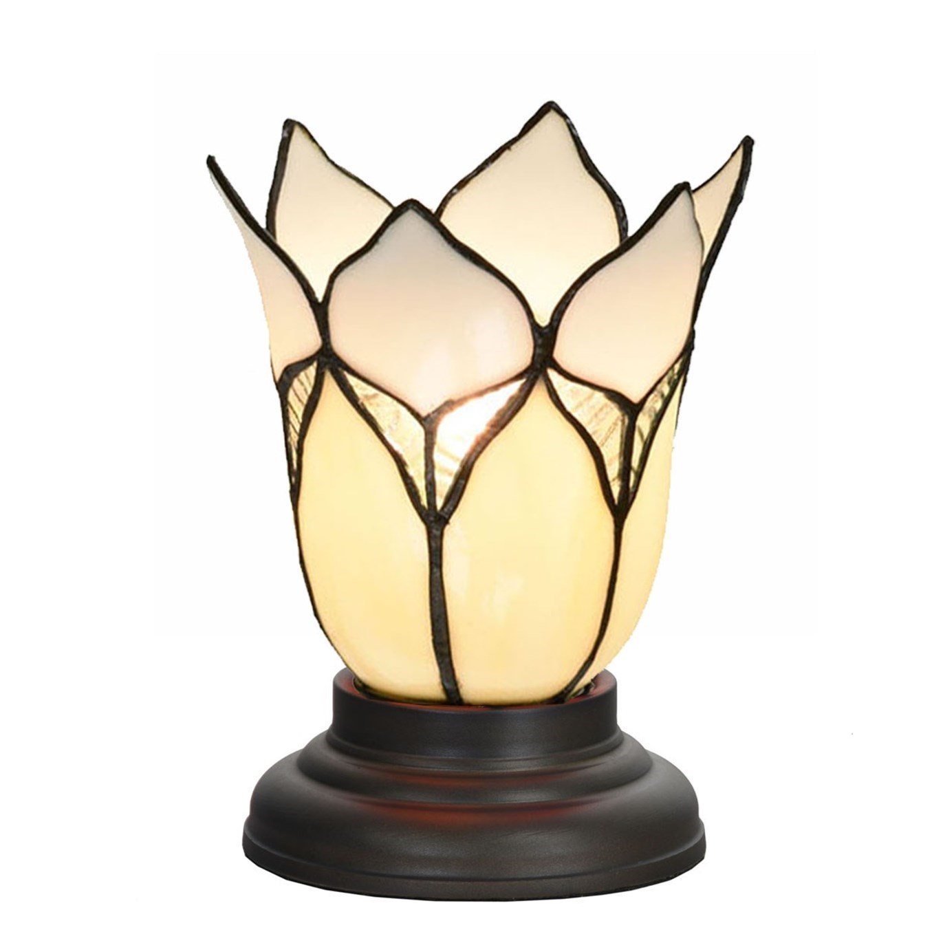 Tiffany Niedrige Tischlampe Lovely Flower White